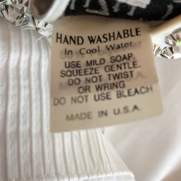 Cowgirl Fancy Western white button down blouse shirt Gold Embellishment Studs - Picture 12 of 15